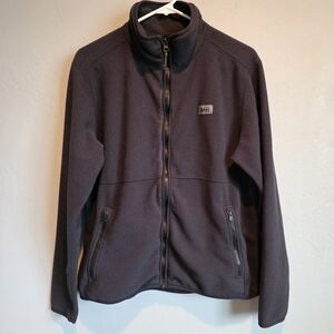 Women's Black Fleece Full Zip Funnel Neck Jacket, L